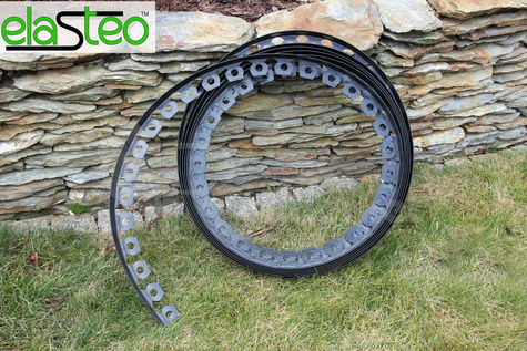 Obrzeże trawnikowe ogrodowe czarne 40mm x 10m +30 kotew Elasteo