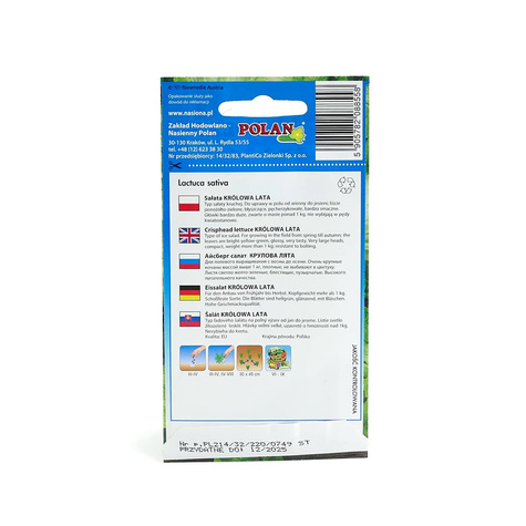 Sałata krucha Królowa Lata wczesna 1g