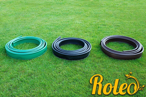 Obrzeże trawnikowe ogrodowe brązowe, elastyczne 11cm x 10m Roleo