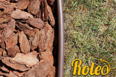 Obrzeże trawnikowe ogrodowe brązowe, elastyczne 11cm x 10m Roleo