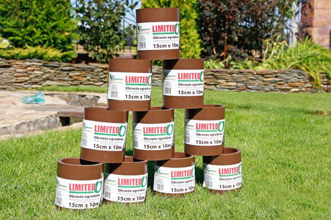 Obrzeże trawnikowe ogrodowe brązowe, proste 15cm x 10m Limiteo