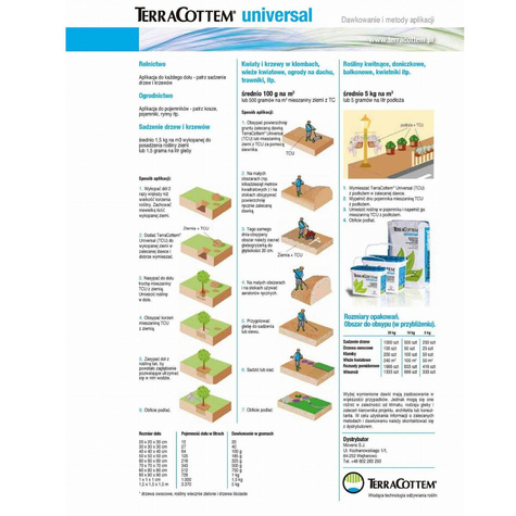 TerraCottem universal zwiększa zdolność podłoża do magazynowania wody 100G