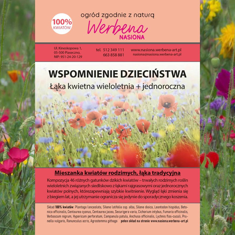 Łąka Kwietna Mieszanka Wspomnienie Dzieciństwa 2g kwiaty jednoroczne i wieloletnie 
