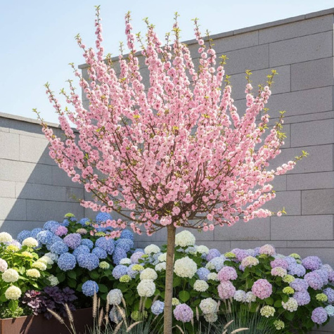 Migdałek różowy szczepiony na pniu