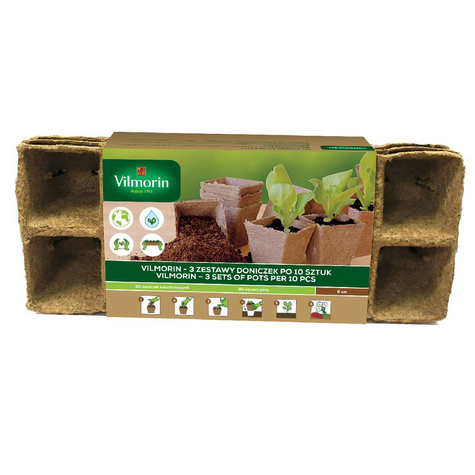 Doniczka torfowa Jiffy 3 zestawy po 10 szt 6x6 cm 30szt/opak