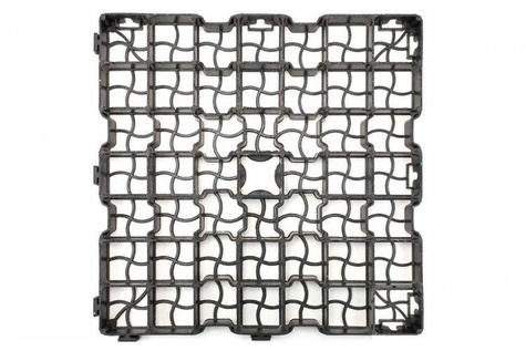 Uniwersalna kratka trawnikowa, parkingowa G4 czarna 50cm x 50cm Geosystem