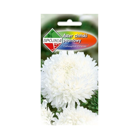 Aster chiński peoniowy wysoki biały 1g