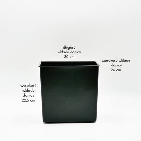 Donica Doniczka ogrodowa kwadratowa Mała 24cm Metalowa Grafitowa