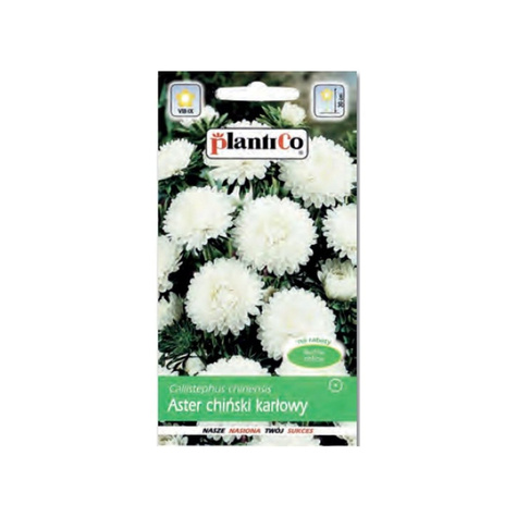 Aster chiński peoniowy karłowy biały 1g