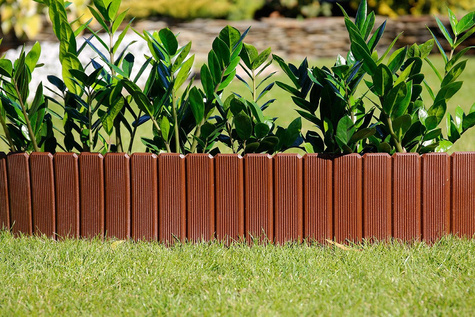Obrzeże trawnikowe brązowe Palisada ogrodowa Eko-Palisada 22cm x 1m Eko-Bord