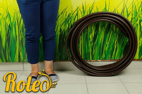 Obrzeże trawnikowe ogrodowe brązowe, elastyczne 11cm x 10m Roleo