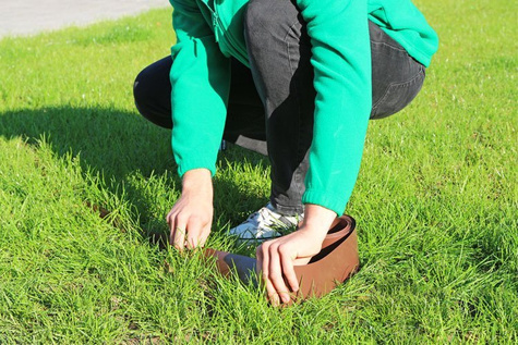 Obrzeże trawnikowe ogrodowe zielone, proste 20cm x 10m Limiteo