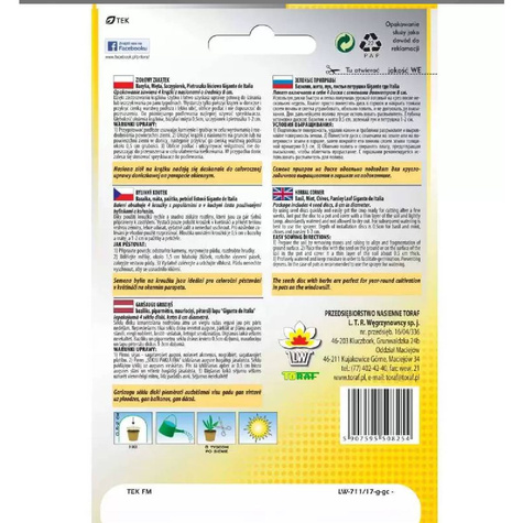 Nasiona na krążku Ziołowy Zakątek Szczypiorek Bazylia Pietruszka Mięta