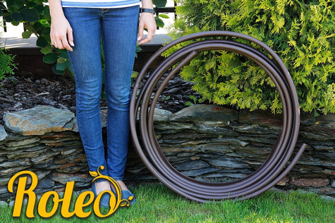 Obrzeże trawnikowe ogrodowe brązowe, elastyczne 11cm x 10m Roleo