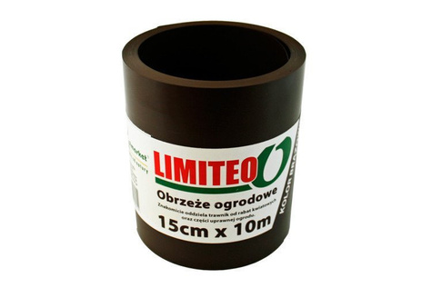 Obrzeże trawnikowe ogrodowe brązowe, proste 15cm x 10m Limiteo