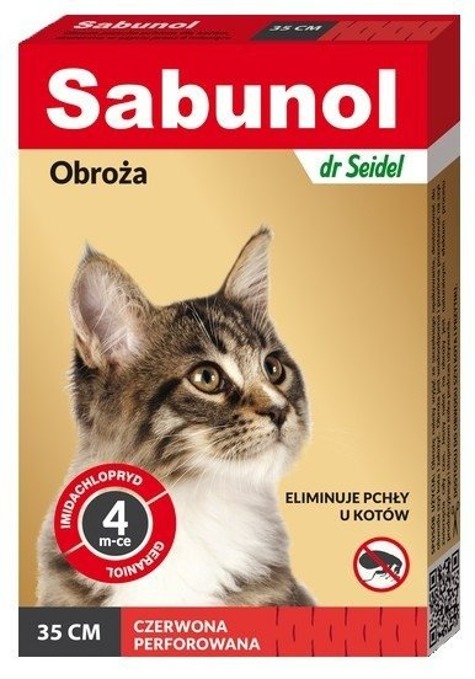 Sabunol Obroża przeciw pchłom dla kota szara 35cm 